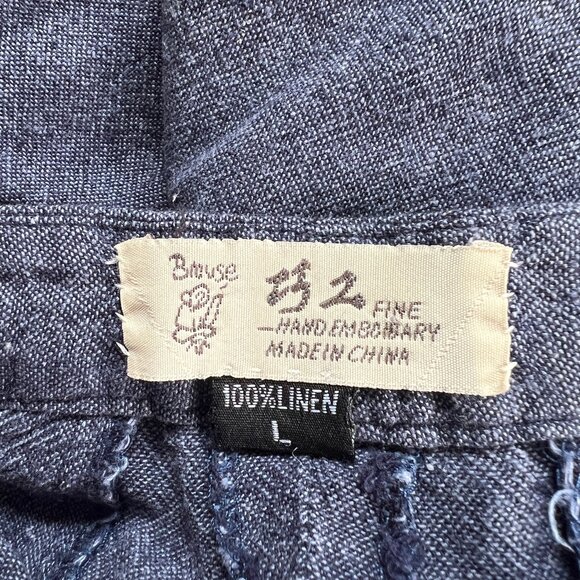 Vintage 100% Linen Capris Trouser Pants Cropped High Waisted Straight Leg Y2K - Picture 4 of 6